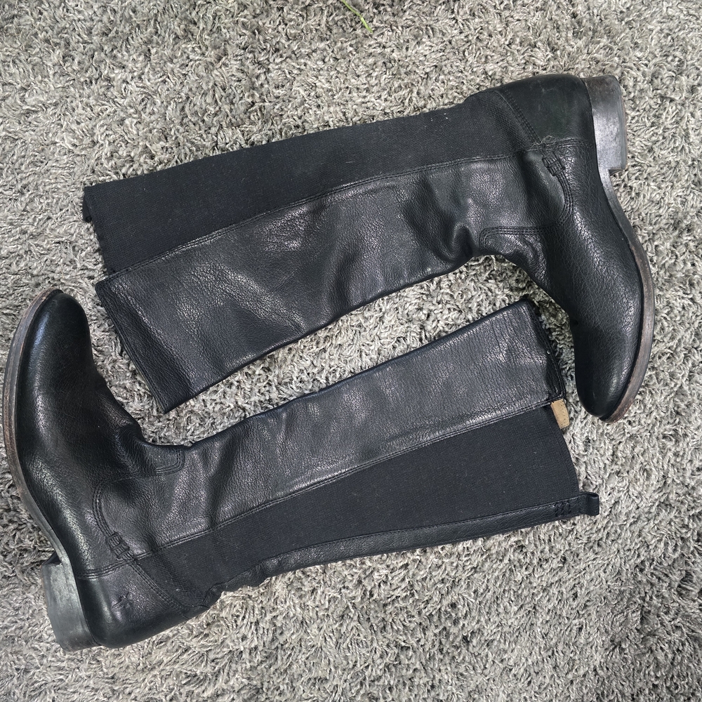 Frye Black Leather Knee-High Boots